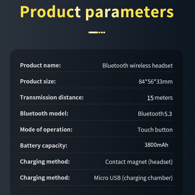 Matei Tampilan LED headphone TWS Headset Bluetooth 5.3 with Mic Sentuh Olahraga Tahan Air  HiFi Stereo Wireless Earphone power bank 3800mAh