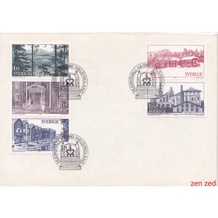 

A476 Prangko Swedia FDC 1980 Hälsingland 1 Pcs Unused