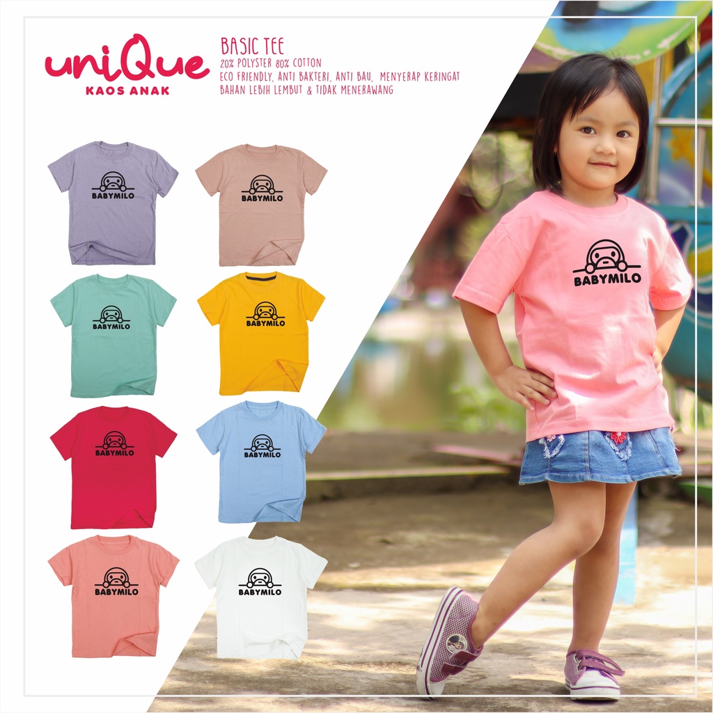 Kaos baju anak premium usia 1-12 tahun unisex bahan cotton // kaos anak branded // atasan anak distro // BABYMILO