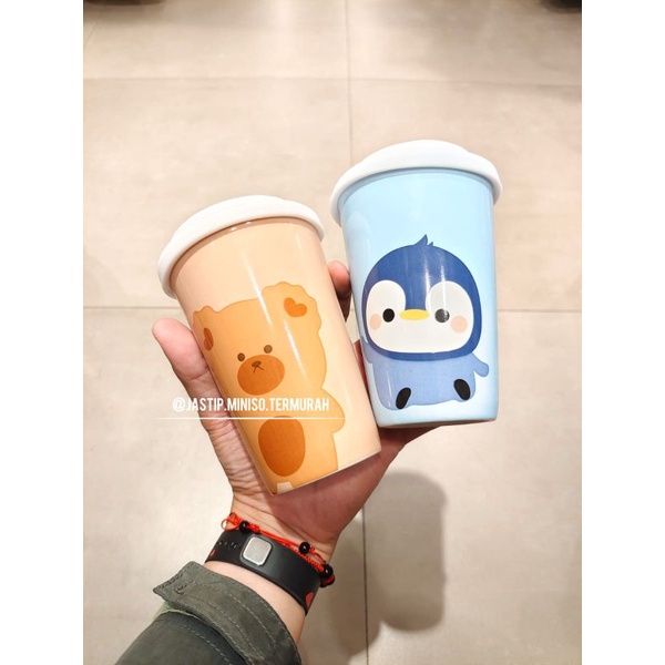 MINISO  Mug keramik Cute Animal Series 380ml (Bear / Penguin)
