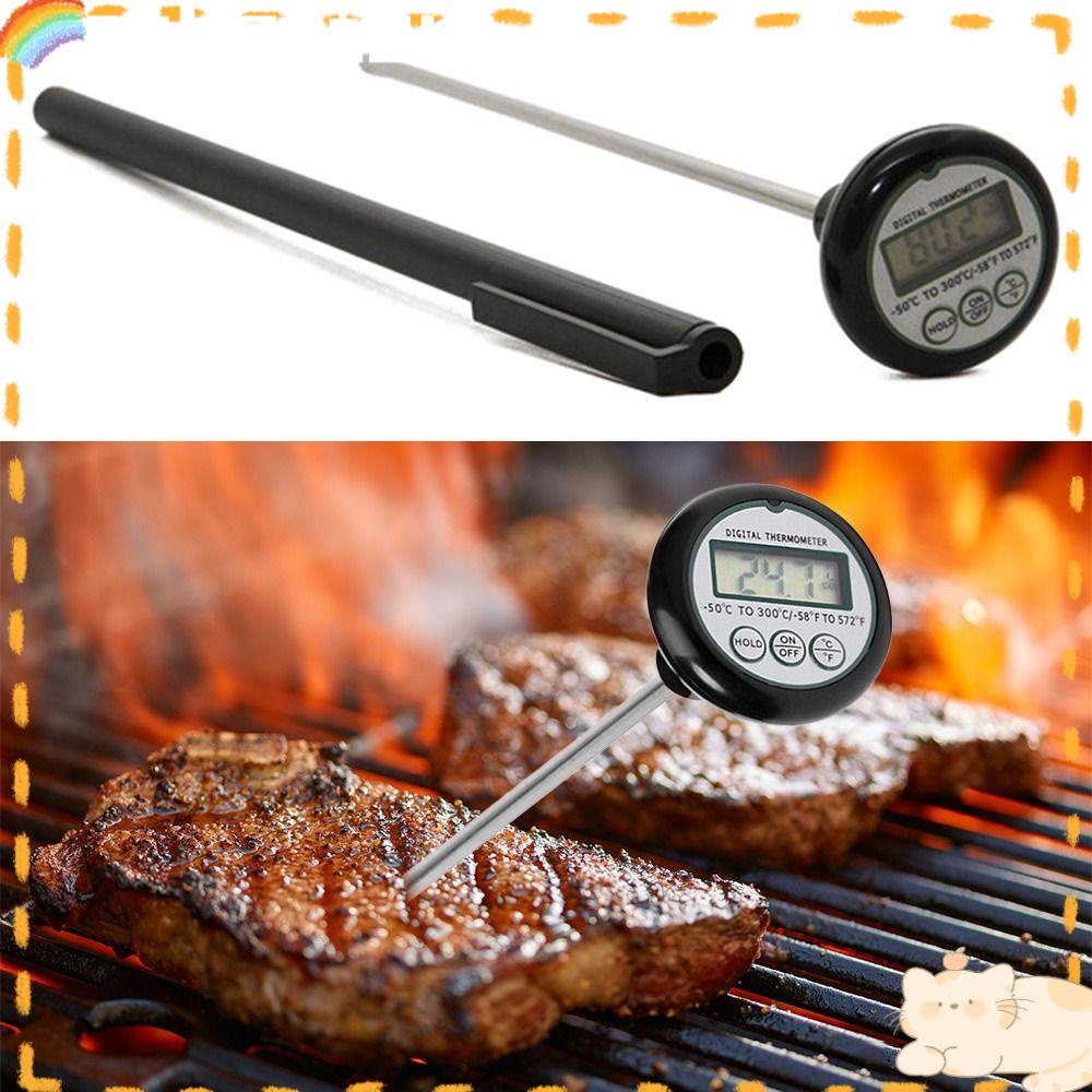 Solighter Digital Food Thermometer Masak BBQ Alat Pengukur Pengukur Suhu Panas Indikator