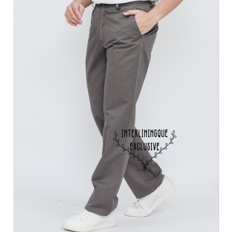 CELANA BAHAN | KERJA | FORMAL| KANTOR | IMPORT | KATUN | PANJANG | HITAM | DASAR PRIA