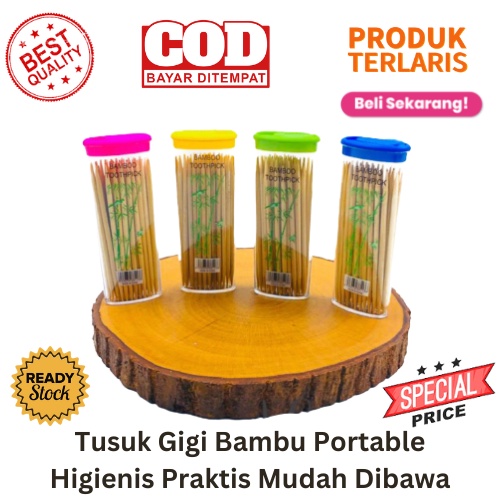 [BISA COD] PROMO Tusuk Gigi Bambu Portable Higienis Praktis Mudah Dibawa Dongkrak Dongkrat Gigi Tusuk Gigi Korek Tusukan Murah