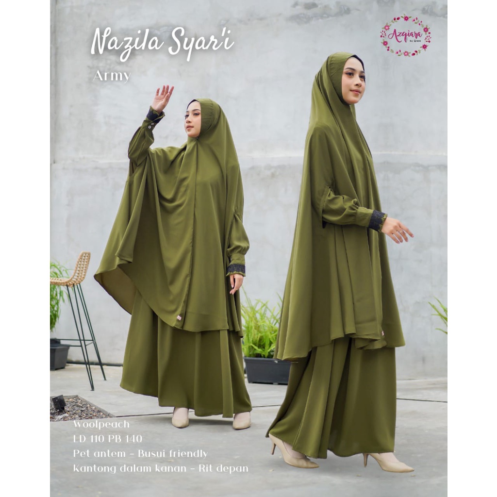 Nazilla Syari Gamis Muslim Wanita Fashion Muslim Original Produk By Qiara