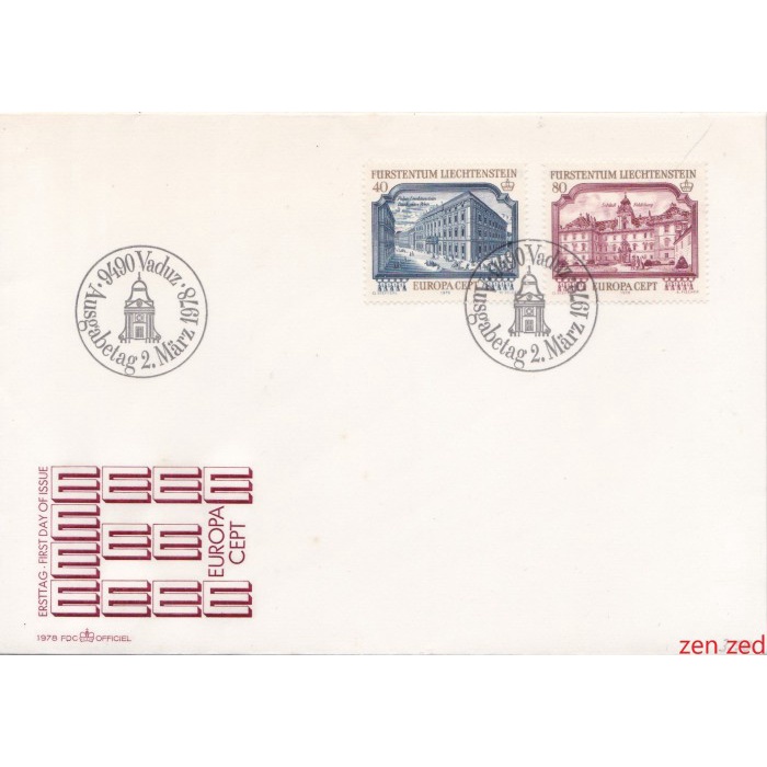 

A658 Prangko Liechtenstein FDC 1978 EUROPA Stamps 1 Pcs