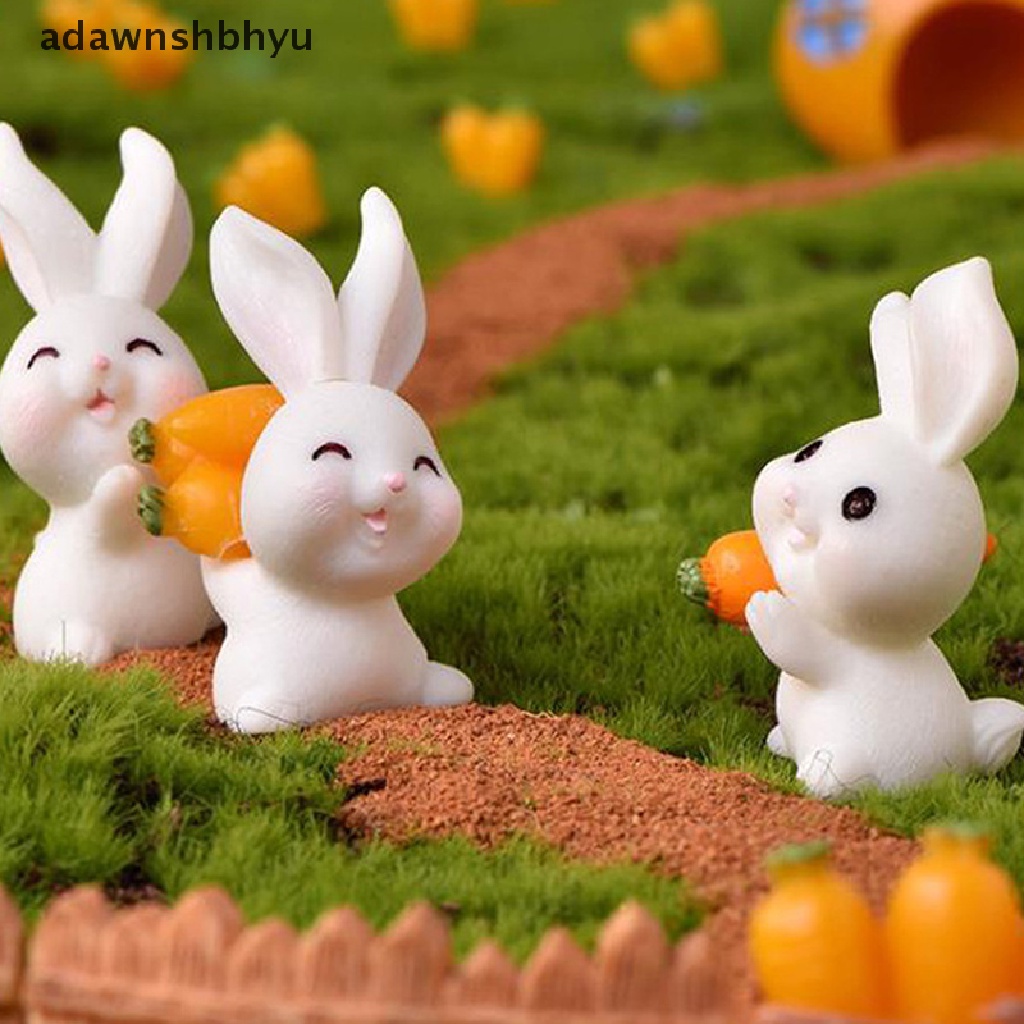Adawnshbhyu Patung Kelinci Micro Landscape DIY Dekorasi Rumah Miniatur Peri Dekorasi Taman ID