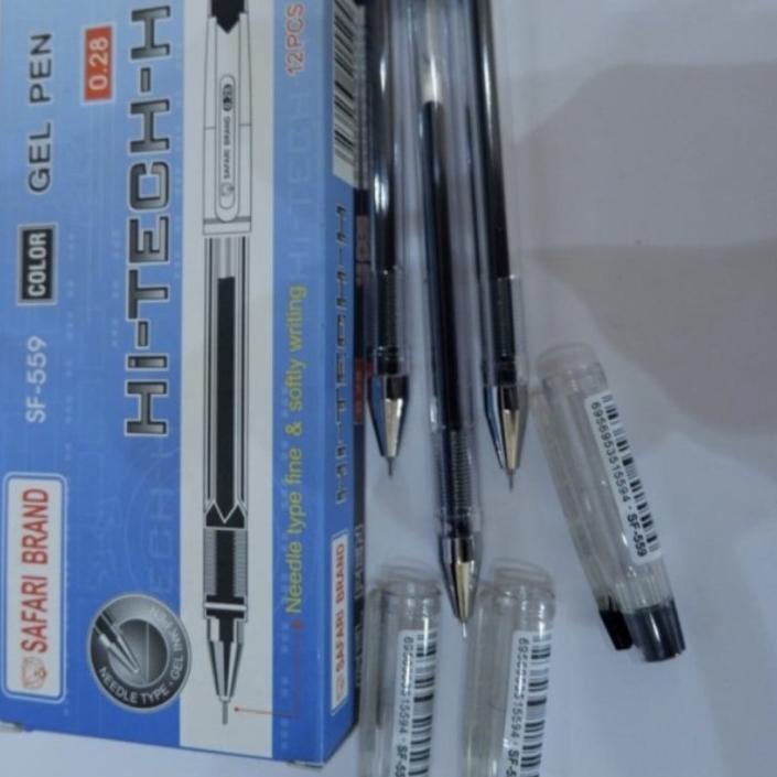 

❀❀ 12 pcs SAFARI VANCO V-ONE PULPEN / GEL PEN HI-TECH-H HITECH HITEC HITAM