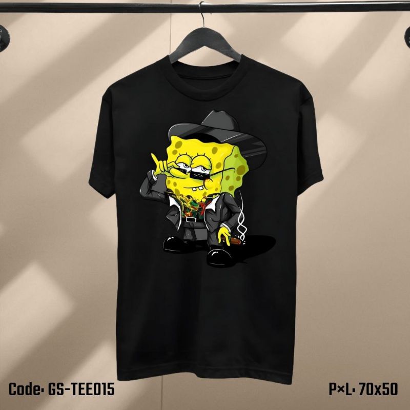 KAOS SPONGEBOB MAFIA BLACK IMPORT