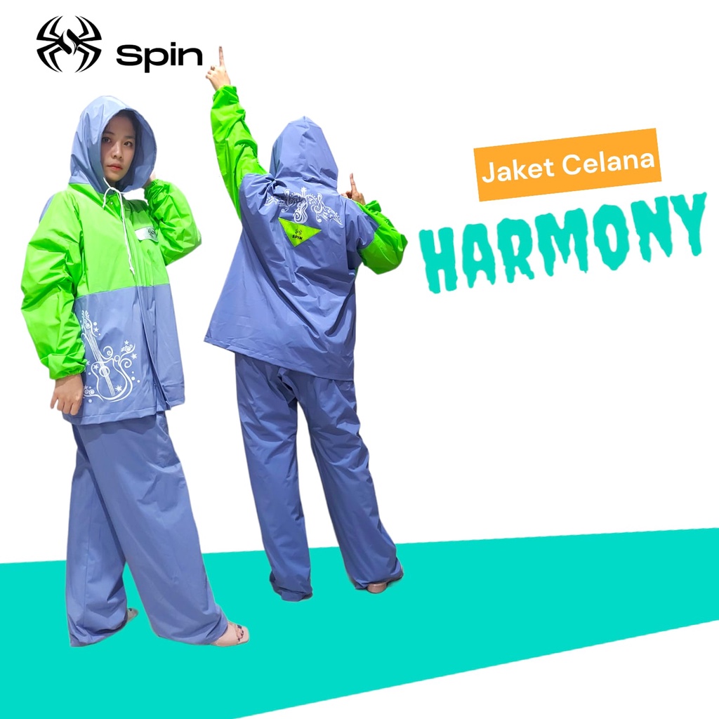 FELWINSHOP Jas Hujan Setelan Dewasa Kombinasi Tribal Spin Harmony