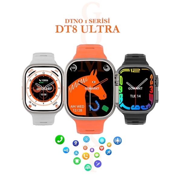 FREE BONUS❤️DT8 Ultra Max Smartwatch (Watch Ultra 1:1 copy), NFC, full screen, wireless charging, GPS for iPhone Xiaomi Android