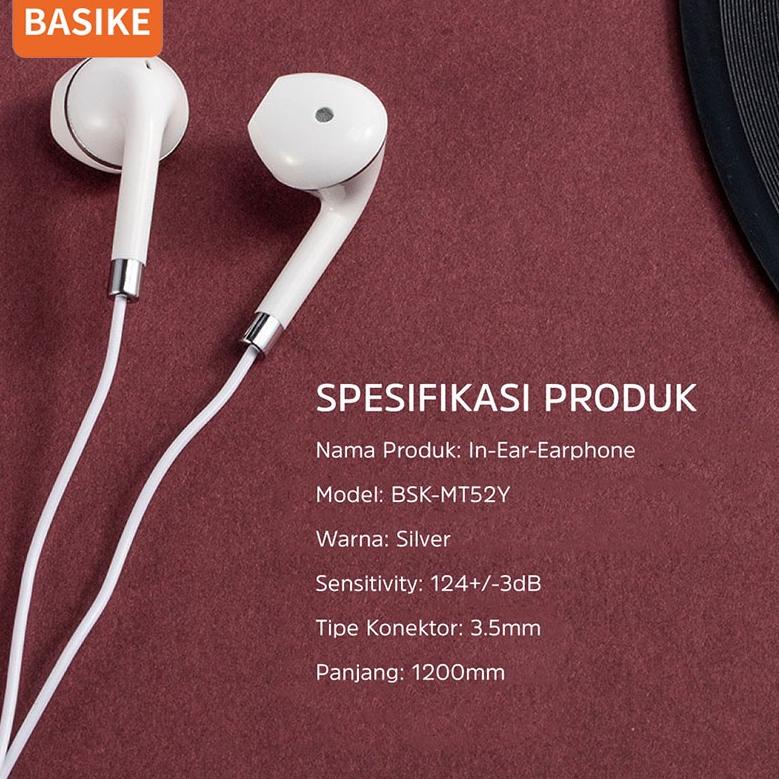 ═╬═ Headset Gaming BASIKE Wired Earphone With Mikrofon Super Bass mic Android Universal Original COD