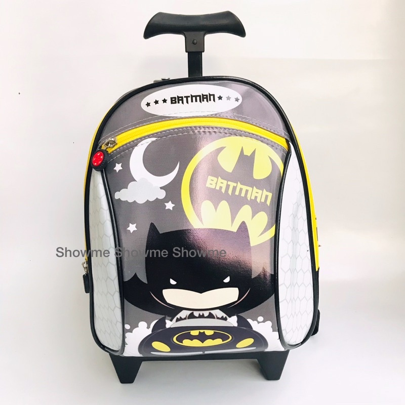 SHOWME TROLI - TROLLEY DORONG TAS ANAK SEKOLAH PAUD - TK KARAKTER BATMAN CUTE