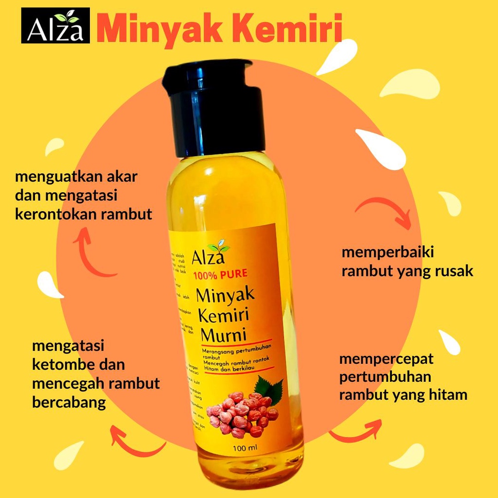 Alza Minyak Kemiri Bakar &amp; Minyak Kemiri Murni Black Gold 100ml 60ml 30ml Penumbuh Rambut Bayi Dan Dewasa Penyubur Rambut Pelebat Rambut Serum Rambut Rontok Rusak Botak Penumbuh Brewok Jambang Kumis Alis Bulu Mata