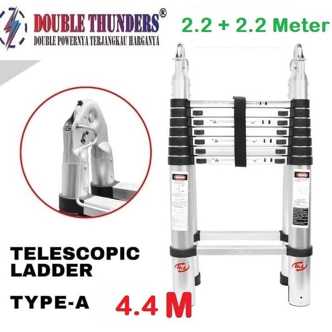 Tangga Lipat Teleskopik 4.4 M Double Type A Double Thunder 2.2 + 2.2