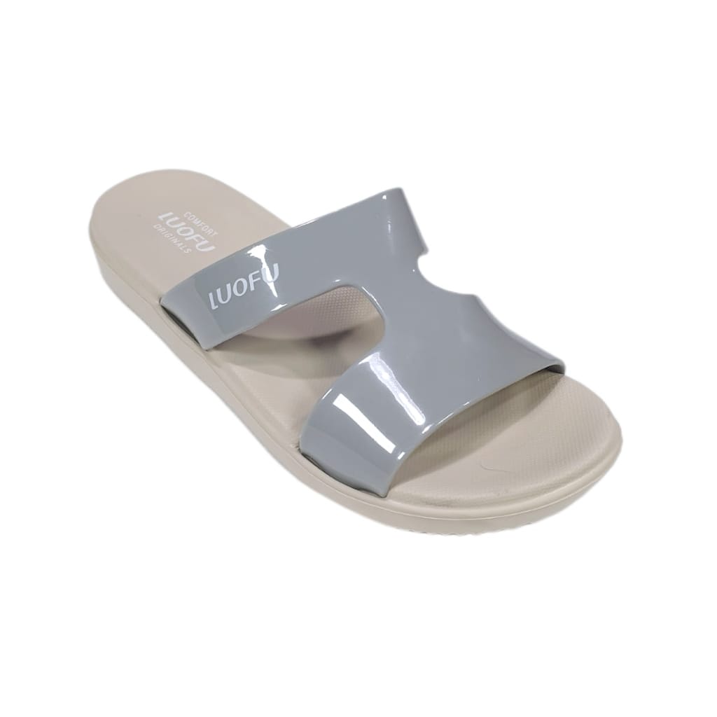 LUOFU ORIGINAL jelly sandal karet empuk murah selop wanita slop murah cewek import E7190BW6W