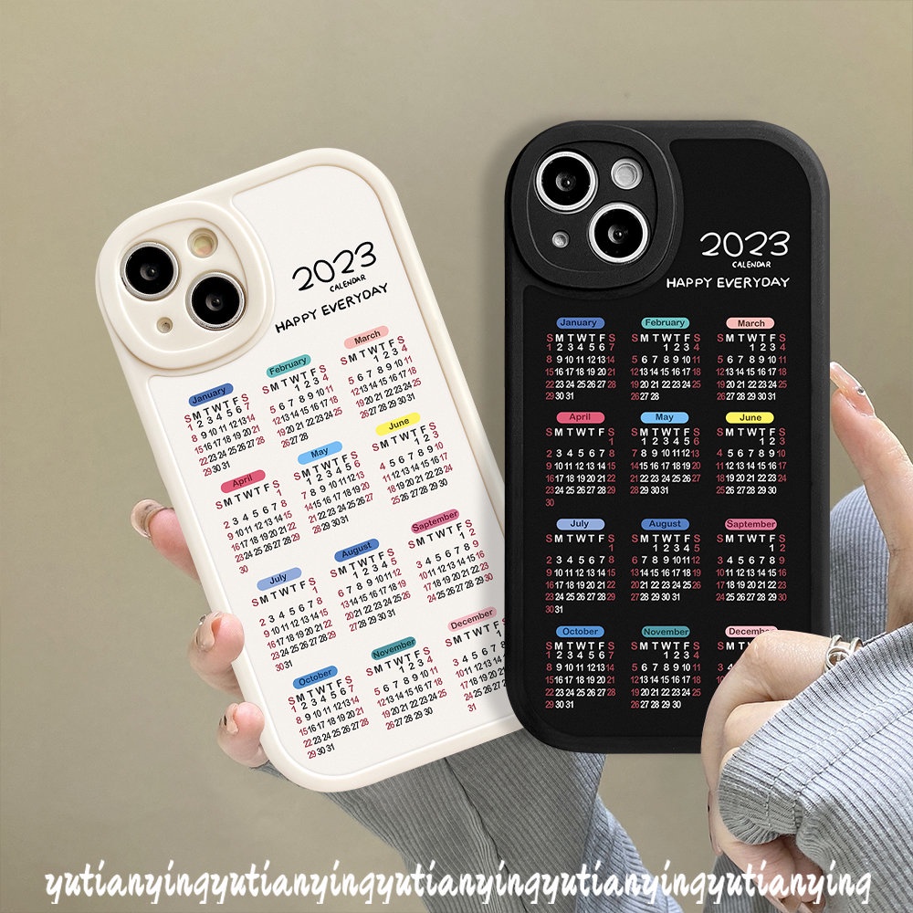 IPHONE Casing Couple Cocok Untuk Iphone11 12 13 Pro Max6 7 6S 8plus 14 Pro Max XR X XS Max XS 2023kalender Soft TPU Case Cover