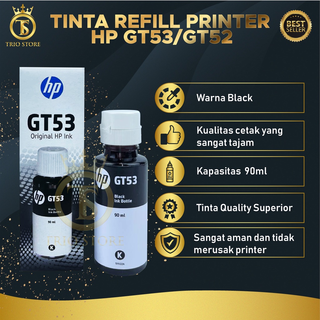 1 SET 4 PCS Tinta HP GT53 GT52 For Printer GT5810 GT5820 New Model