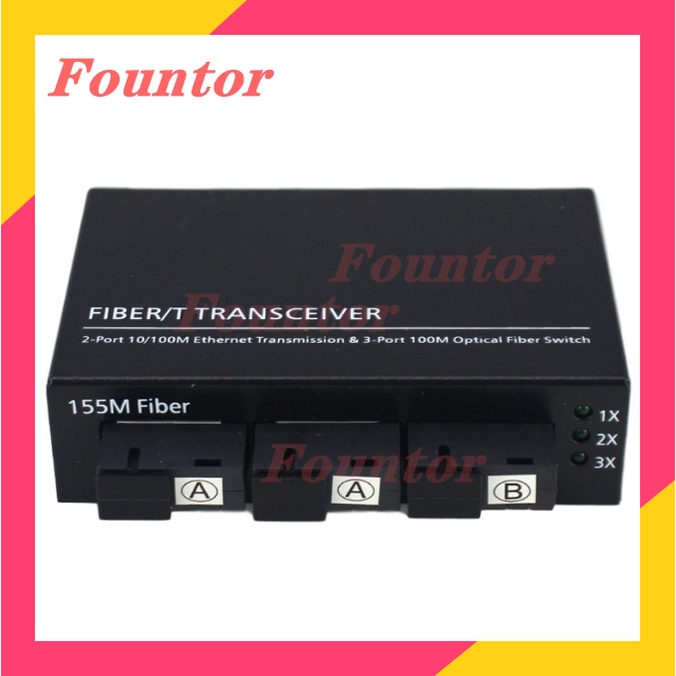 【With adapter】100Mbps 3 SC 2 Rj45 POE Switch Konverter Ethernet Fiber Optik Single Mode