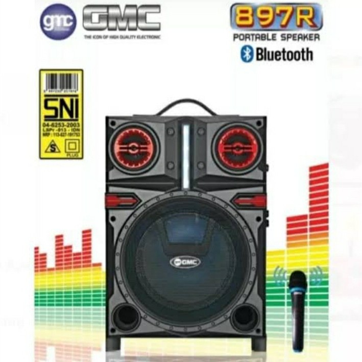 Speaker Portable Meeting Bluetooth 8&quot; GMC 897R + Mic + Remote