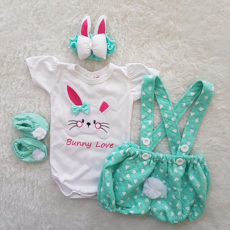 Baju Bayi Bunny love overall