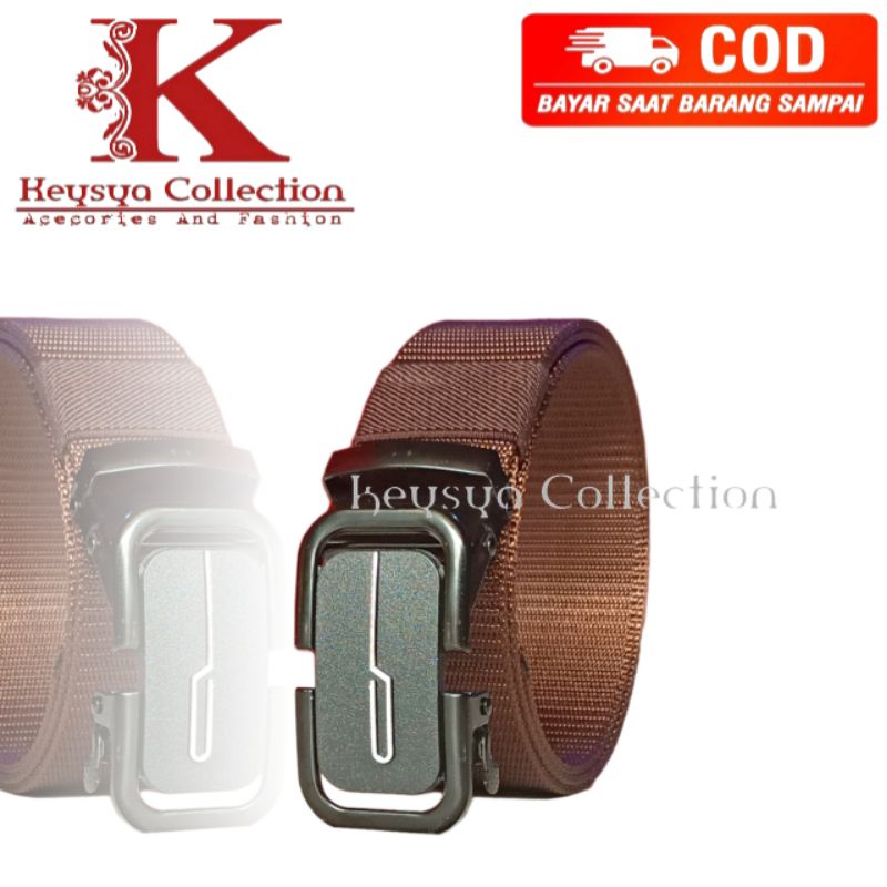 Ikat Pinggang Pria Canvas Nylon Metal Detector Kepala Besi