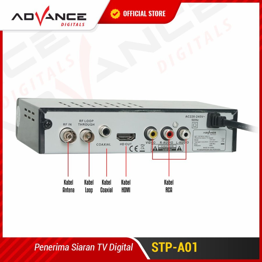 Advance STB Set Top Box TV Digital Receiver Penerima Siaran Full HD/ STB Wifi Bisa Youtube DVB-T2  (Bisa dapet semua channel )