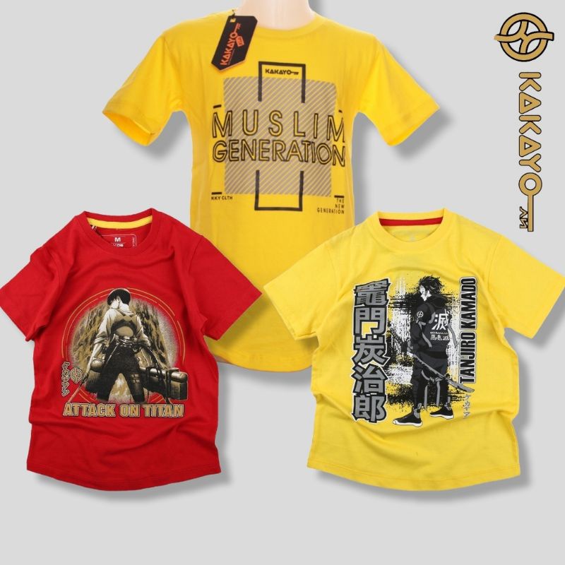 Kakayo Kids/Tshirt /Kaos Anak/Anime/Atasan/Baju/Premium/Unisex/Catton soft