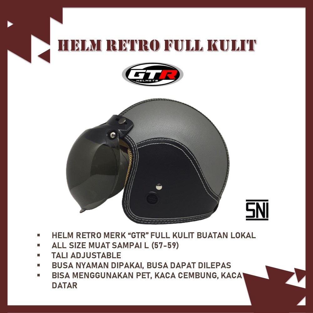 HELM RETRO FULL KULIT DEWASA MURAH