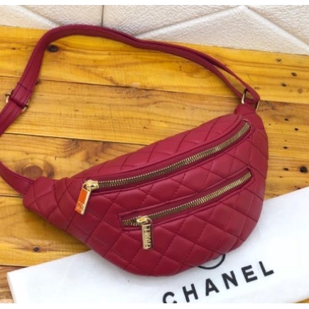 COD Tas waitsbag LV / two zipper merah