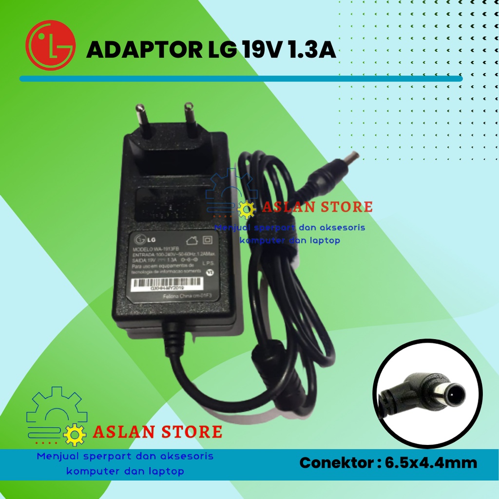 Adaptor Charger Monitor LG TV LED LG 19V 1.3A Ori