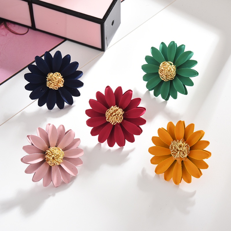 Anting Bunga Matahari Daisy Krisan Korea Fashion Sederhana Gaya Untuk Wanita - PD