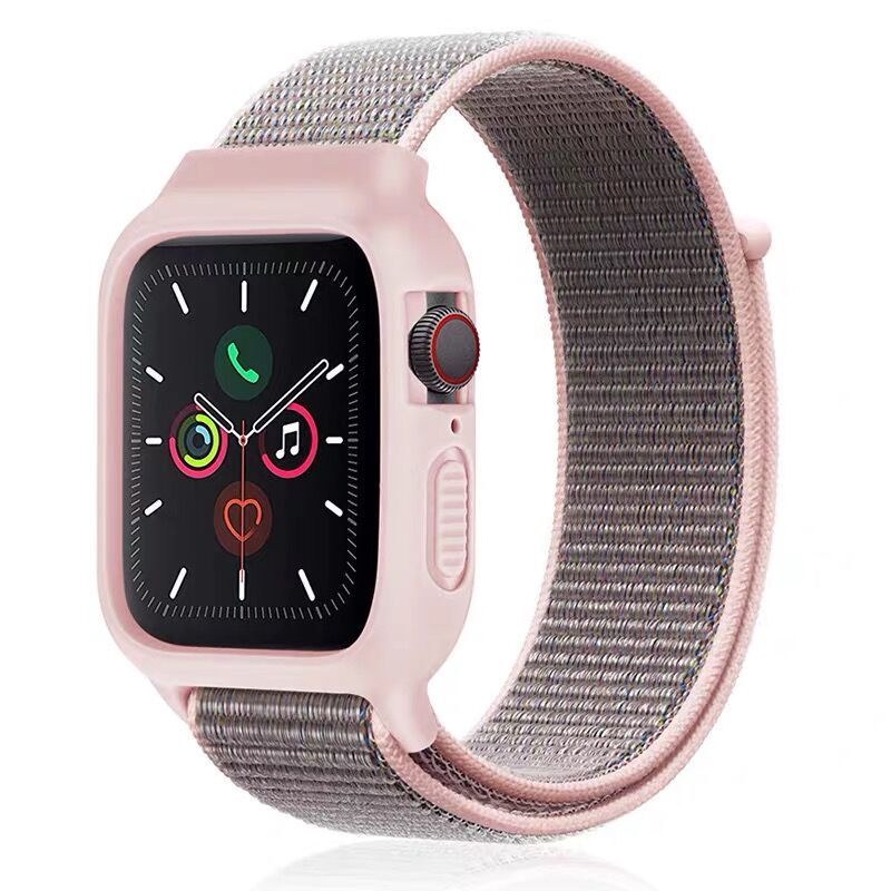 APPLE WATCH Strap  2 in 1 Nylon Strap with Soft Case for  iWatch Series 1 2 3 4 5 SE 6 7  Size 45 44 42mm 41 40 38mm Replacement Strap for T500 T55 Smartwatch