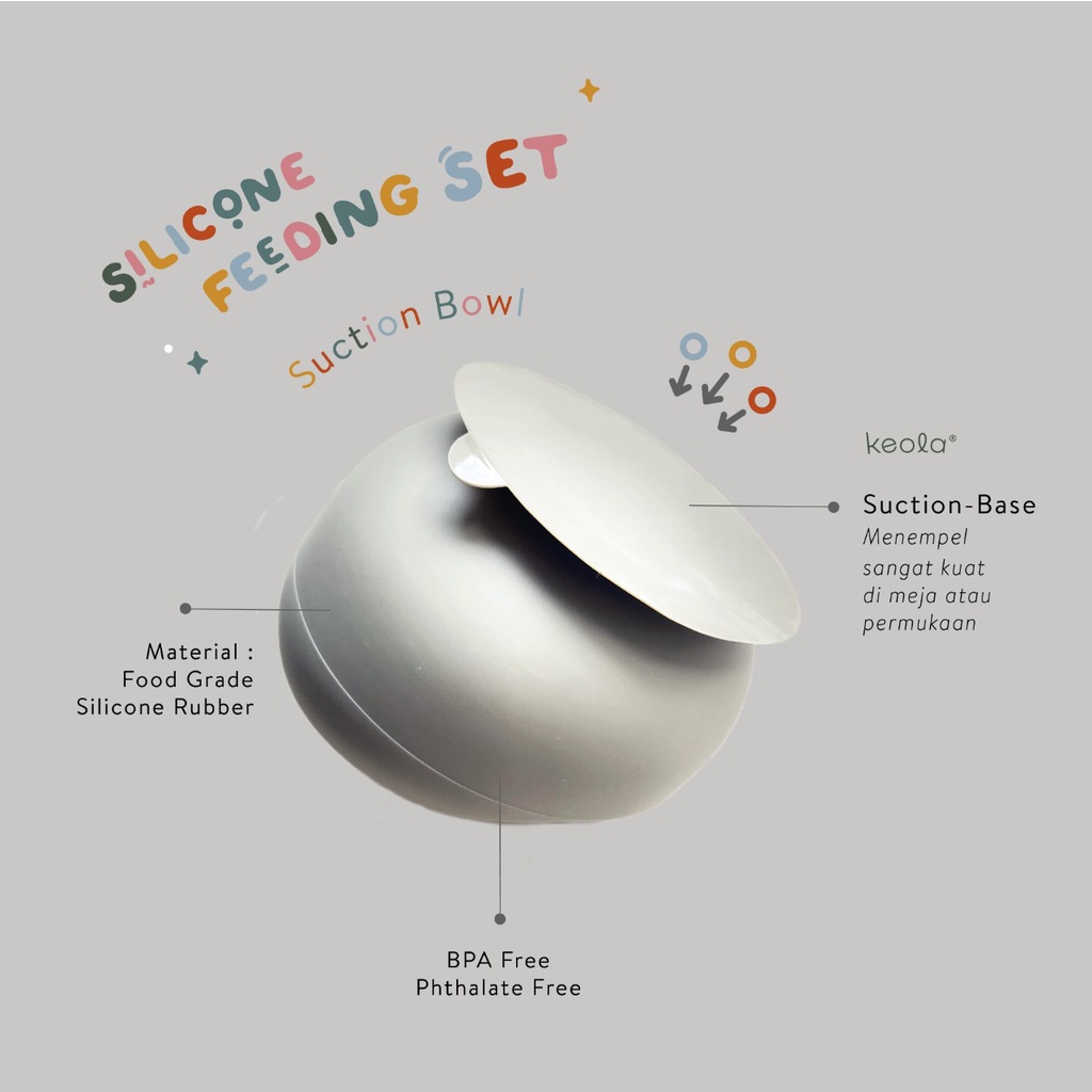 T24- Keola 3PCS Set Premium Silicone Gift Set / Peralatan Makan Bayi Silicone