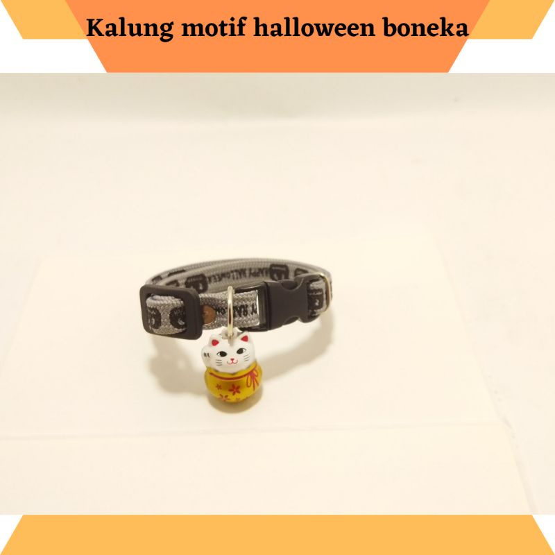 Kalung kucing motif halloween boneka / kalung aksessoris hewan / kalung anjing kucing