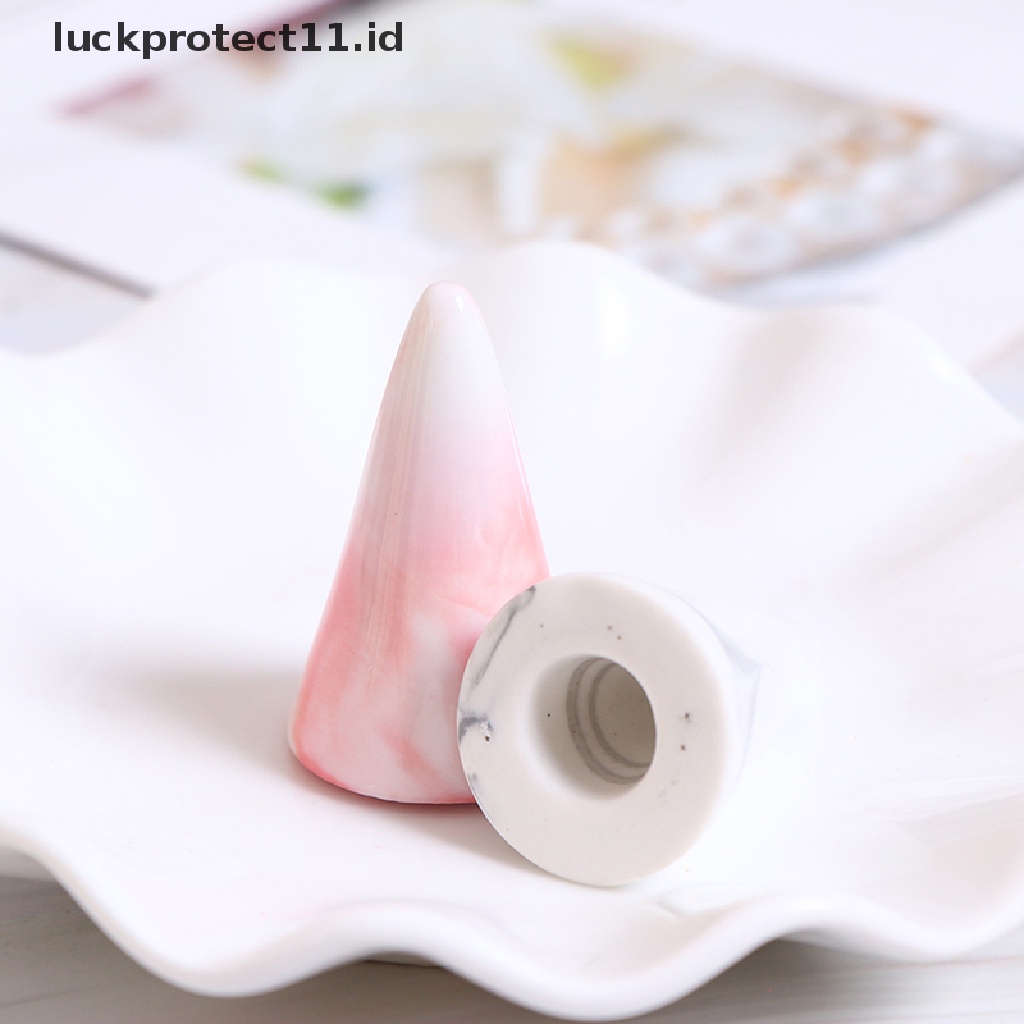 /Fashion Hot// Fashion// Display Cincin Stand Tray Keramik Penyimpanan Perhiasan Jari Kerucut Tempat Cincin Craft.