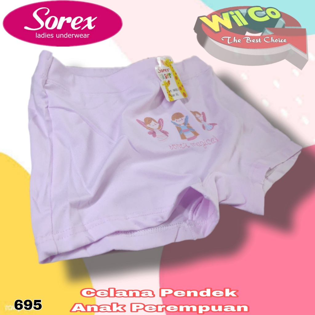 K695 - SOREX CELANA DALAM BOXER ANAK WANITA  USIA 3 - 9 TH SIZE M - XL