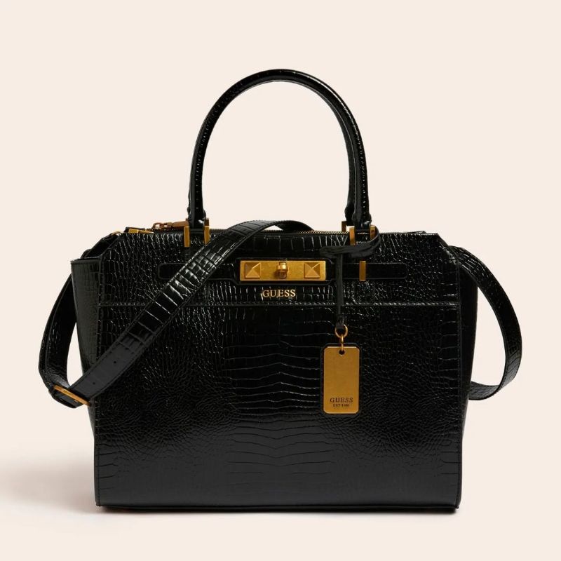 7.7 SALE | GUESSS RAFFIE CROC PRINT HANDBAG