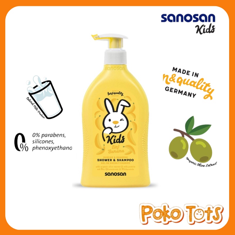 Sanosan Kids 2in1 Shower &amp; Shampoo 400ml Sabun dan Shampo Anak WHS