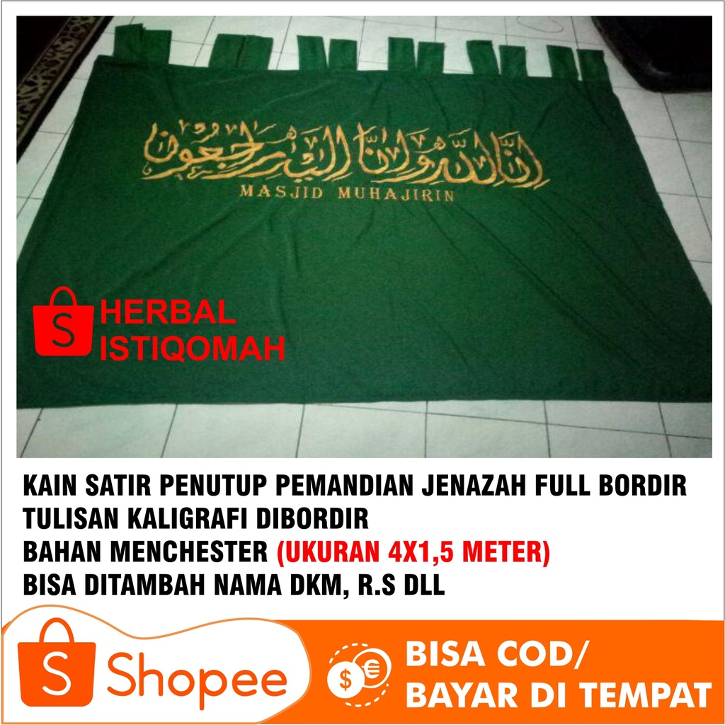 KAIN SATIR - Kain Satir Tirai Pemandian Jenazah Bahan Manchester Termurah ukuran 4 m x 1.5 m - PENGH