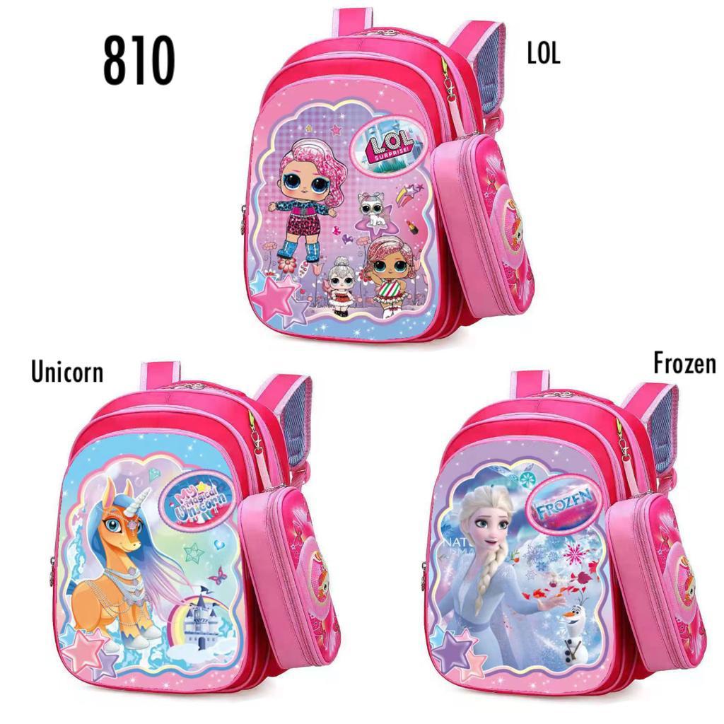 Tas Sekolah SD-SMP Import Ransel Anak Perempuan Karakter Unicorn Import Backpack School for Girls Import Unicorn