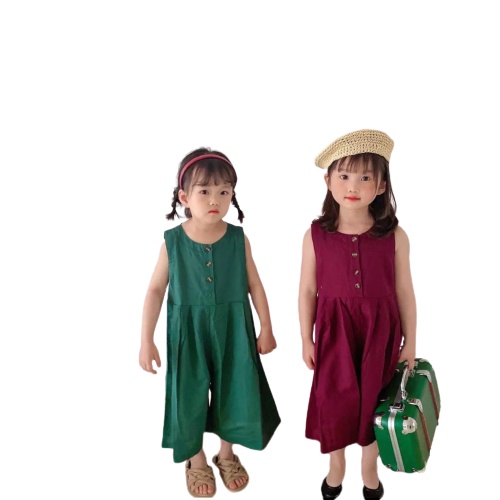 Zahra Jumpsuit Anak Perempuan Elena Bahan Katun | Pakaian Anak Kekinian Umur 1-5 Tahun