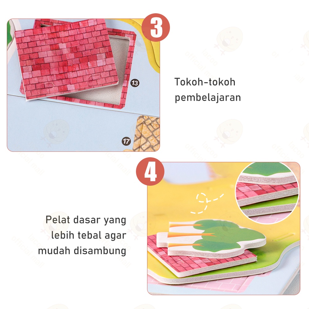 Poney 3D puzzle diy Mainan edukasi puzzle 3d anak Miniatur diy rumah bahan foam