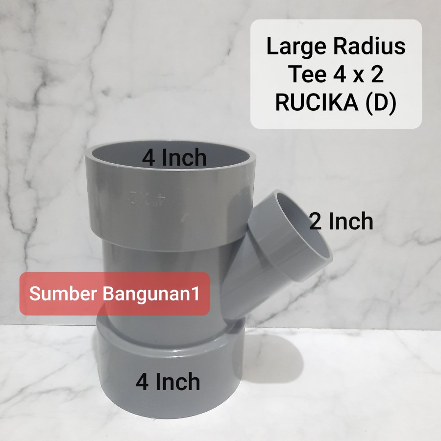 Tee Y Branch 4 x 2 yee way RUCIKA sok sambungan pipa 4 inch 4" x 2"