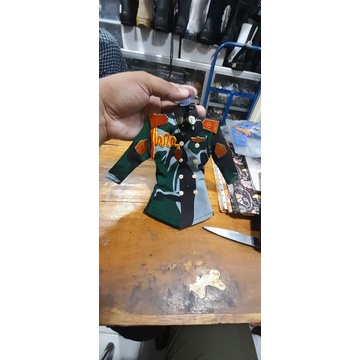 gantungan mobil miatur baju PDU Taruna akmil warna hijau loreng (bisa request )