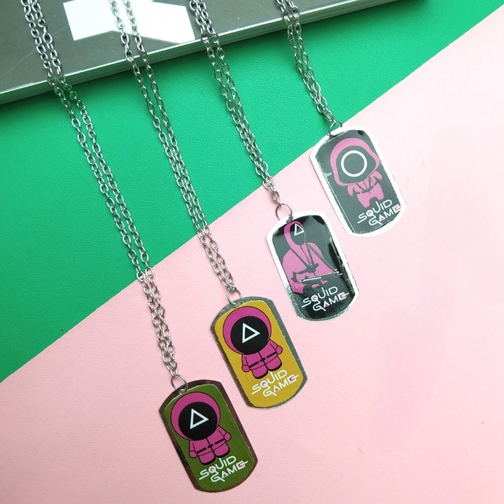 Kalung Rantai Bulat Liontin Karakter Anak || kalung anak Model Squad Game BTS Army