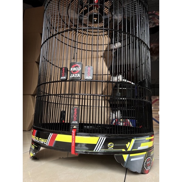 Sangkar Murai Ebod Decal Ronggolawe Yellow Racing /Kandang Murai Ebod (TEBOK BAMBU)