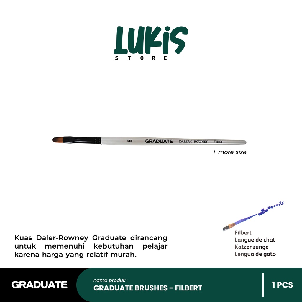 

Kuas Lukis GRADUATE Synthetic Brushes | Filbert | Short Handle