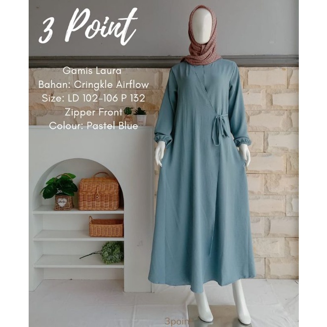 gamis laura by 3point / gamis crinkle /dress only |gamis tali