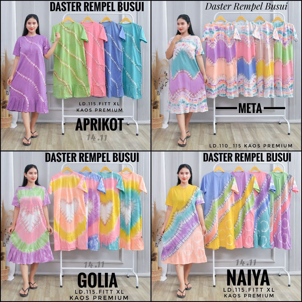 PAKET 3 PCS DASTER KAOS REMPEL BUSUI LENGAN PENDEK TIEDYE KEKINIAN ADEM MURAH