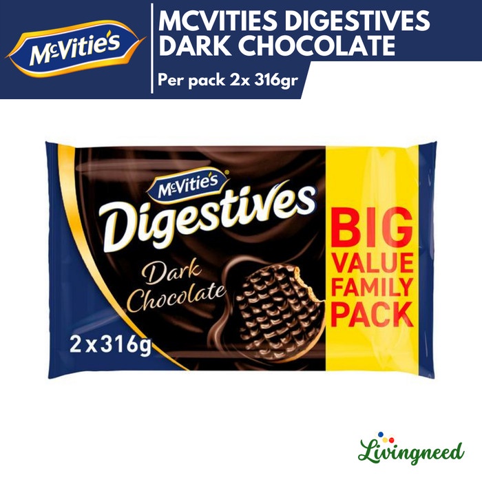 

Widyatmogrosir - Mcvitie'S Digestives Dark Chocolate Biscuits Snack Import 2X 316G